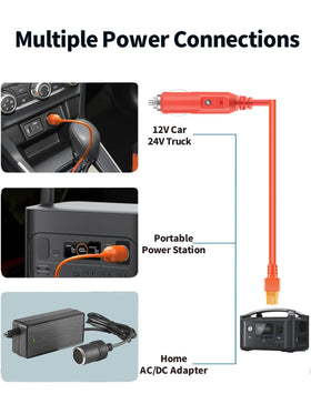 Tonton cable plugged into car 12V outlet for convenient vehicle charging