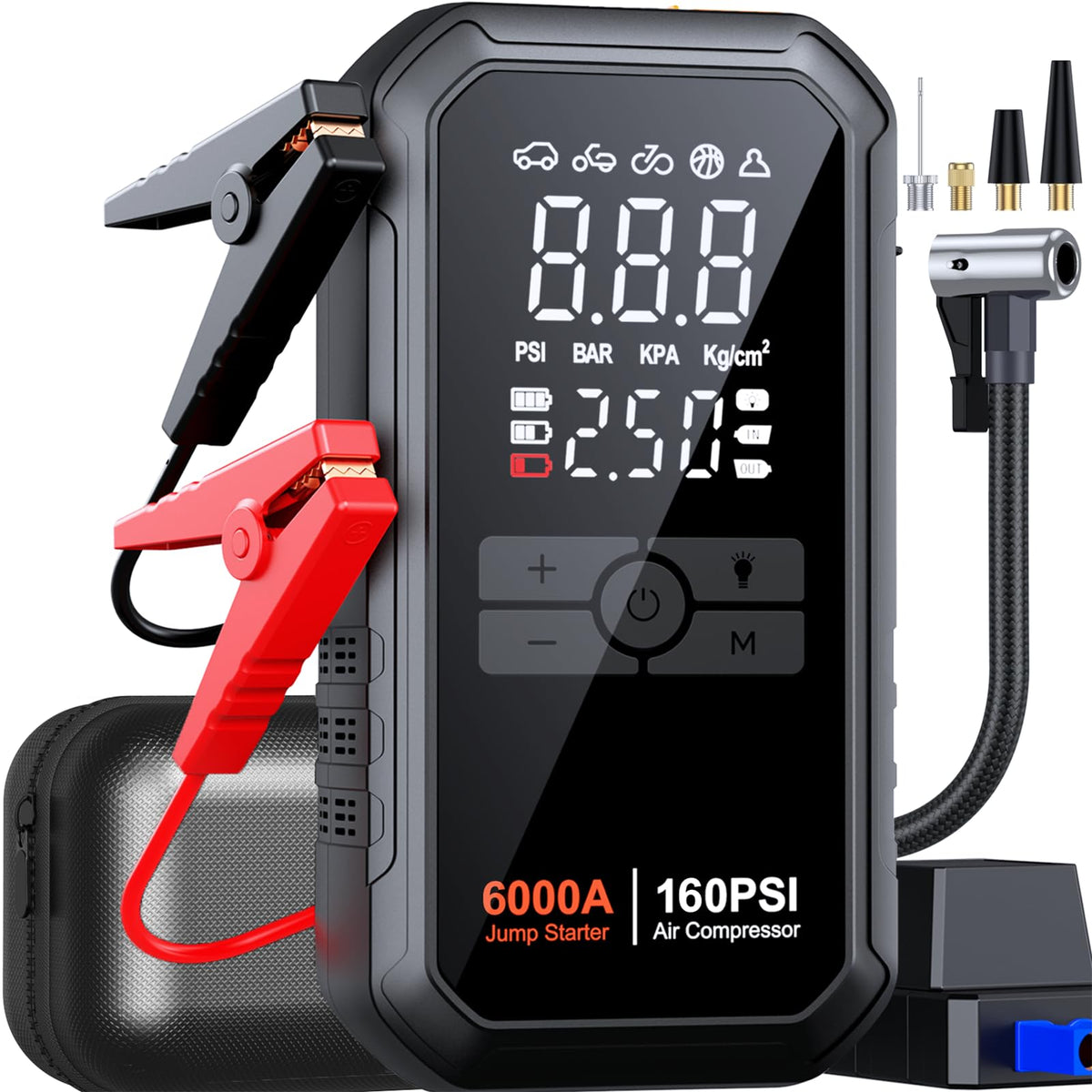 TONTONJIA H6 front view showing compact jump starter for quick roadside help