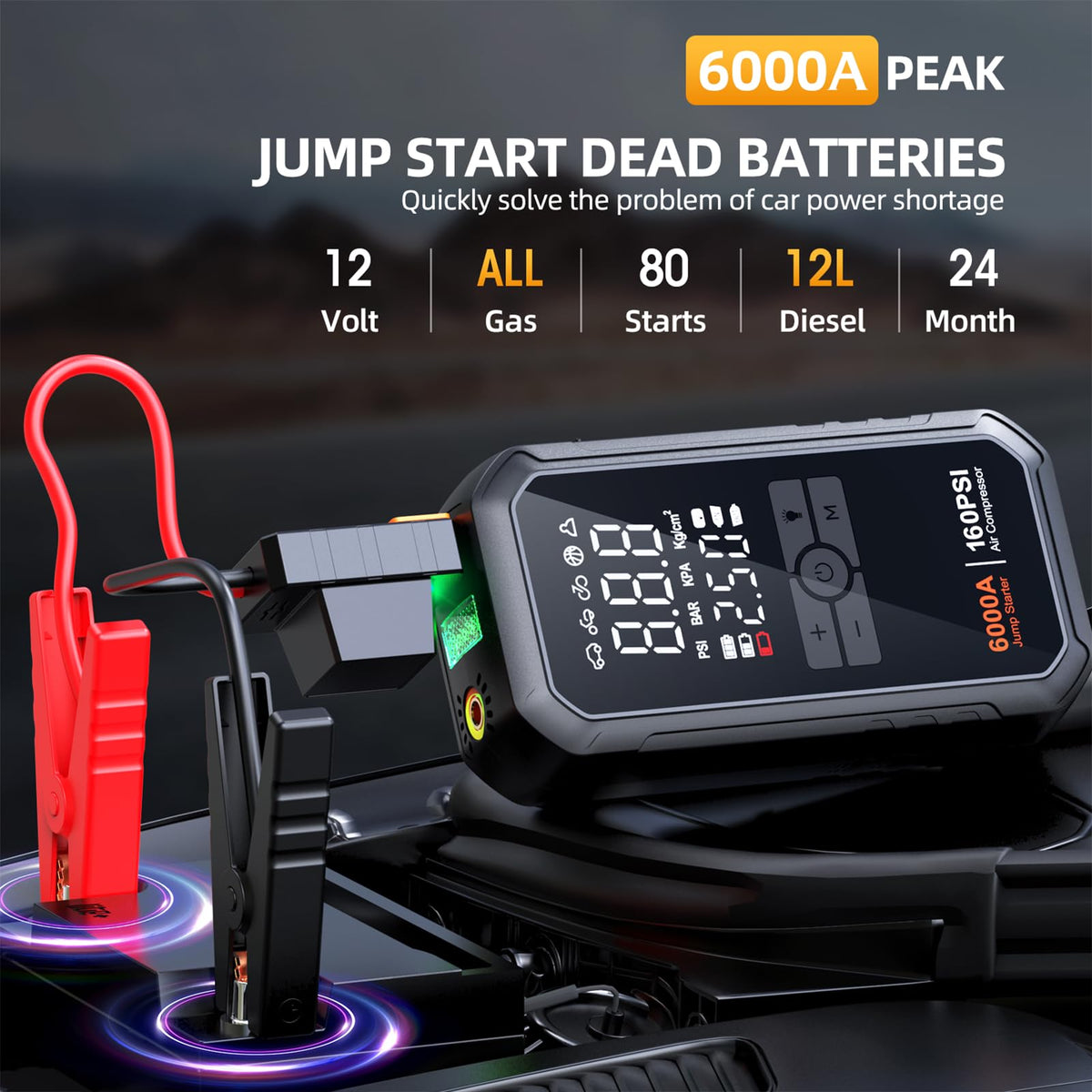 TONTONJIA heavy-duty jumper cables and clamps for safe battery starts