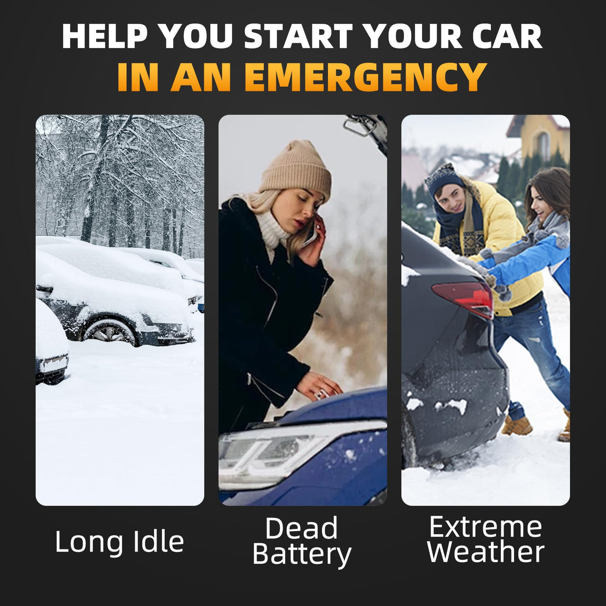 TONTONJIA at roadside scene powering a car and providing emergency light