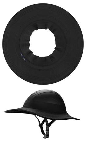 Tontron visor front view showing full brim and helmet compatibility benefit
