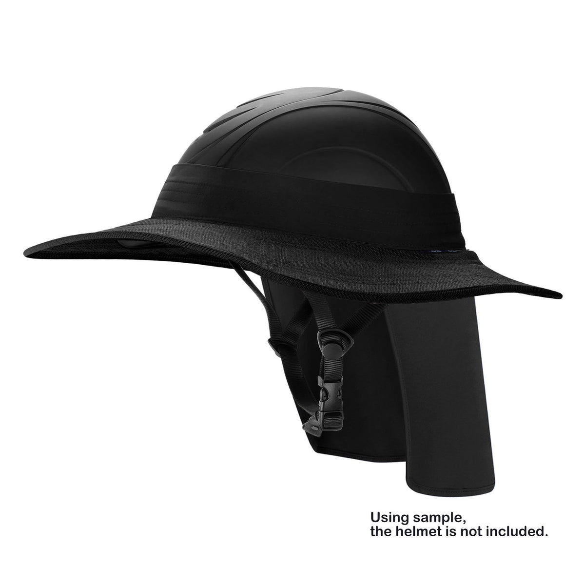 Tontron detachable neck flap detail showing extra coverage benefit