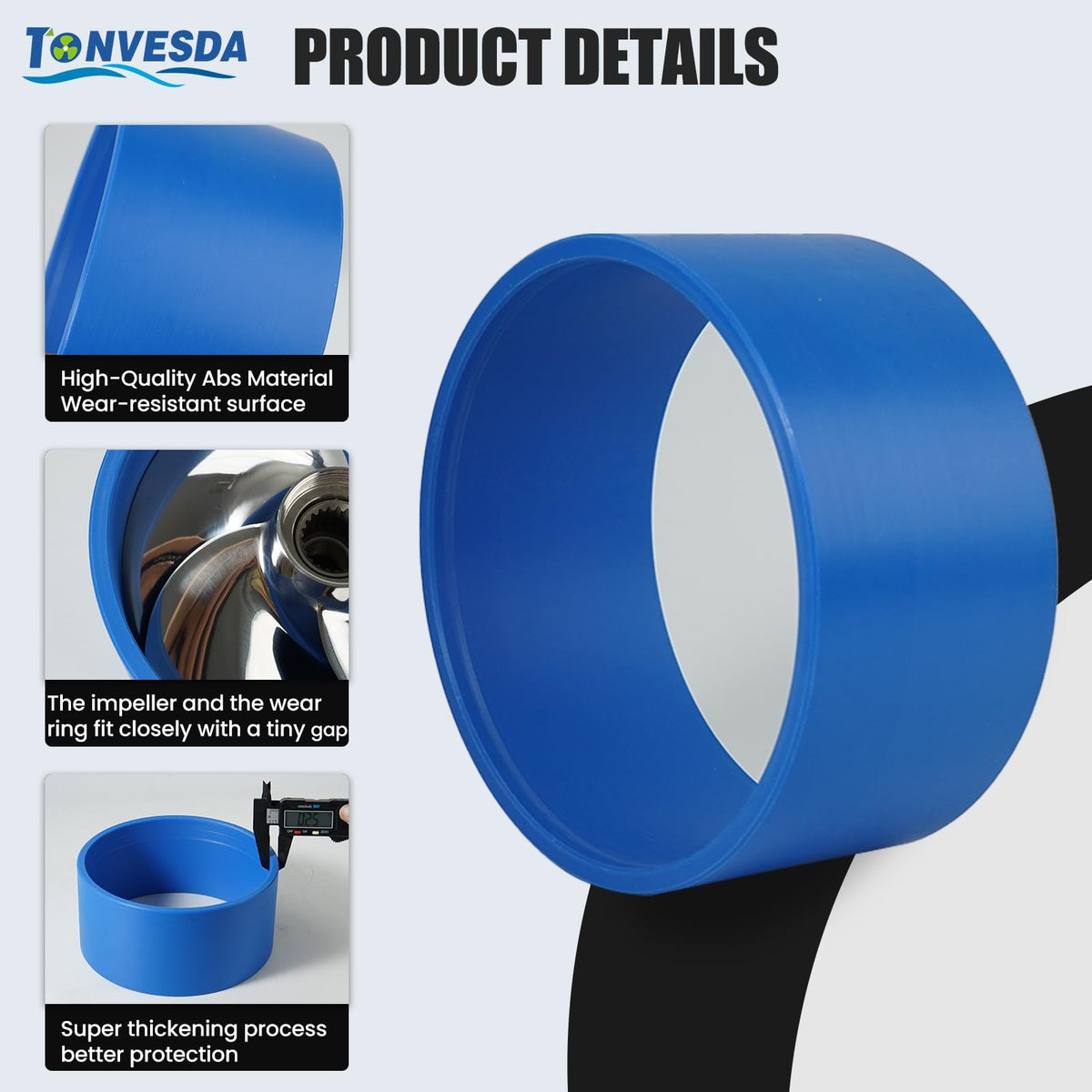 Tonvesda wear ring installed in Sea‑Doo pump restoring proper clearance benefit
