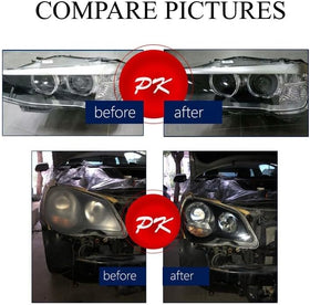 TONZACK in-use polishing on a headlight demonstrating sanding and coating steps to restore clarity
