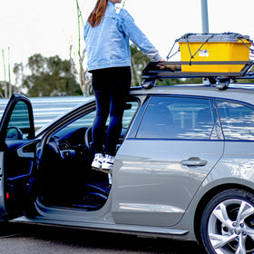 TOOENJOY folded step stored compactly in glove box for convenient portability