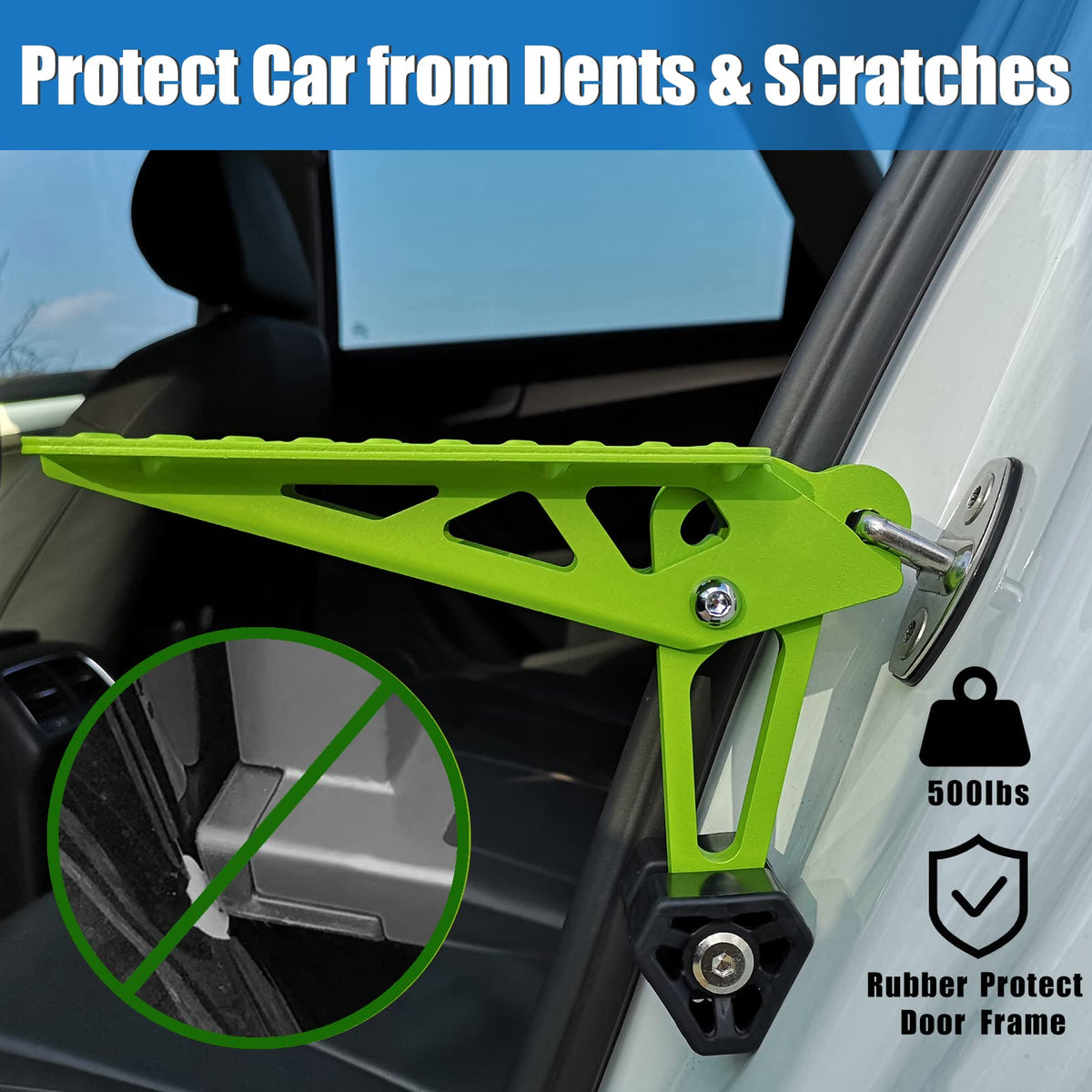 TOOENJOY mounted on a car door latch providing secure elevated reach