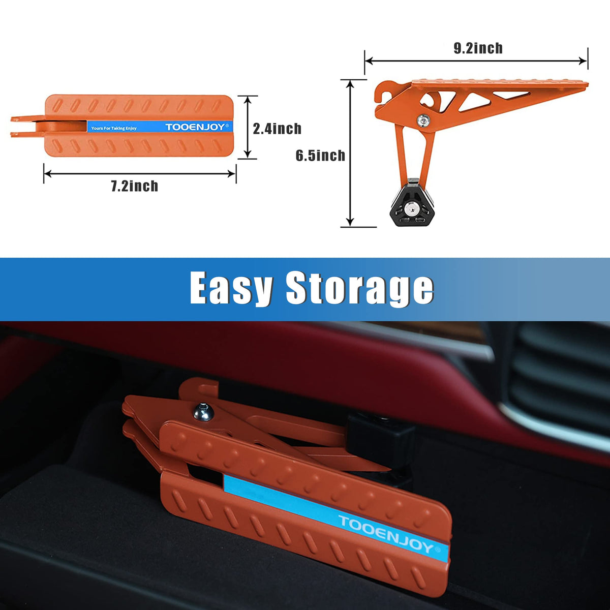 TOOENJOY folded step in glovebox for compact portable storage