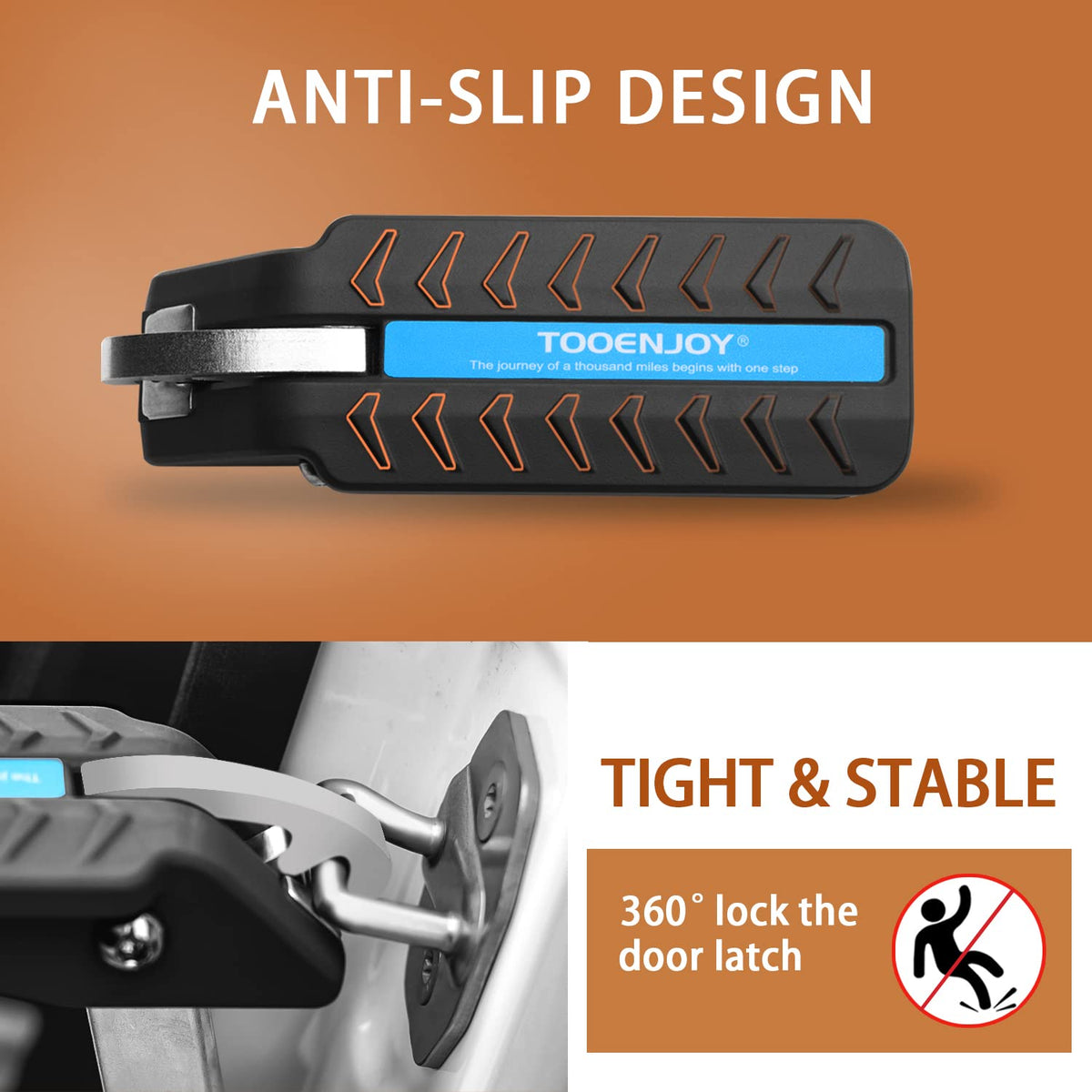 TOOENJOY folded pedal compactly stored in glovebox for convenient portability