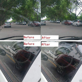 Tookie before and after windshield comparison demonstrating visible improvement