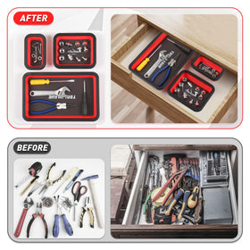 TOOLEAGUE full kit beside a toolbox showing space-saving and portability