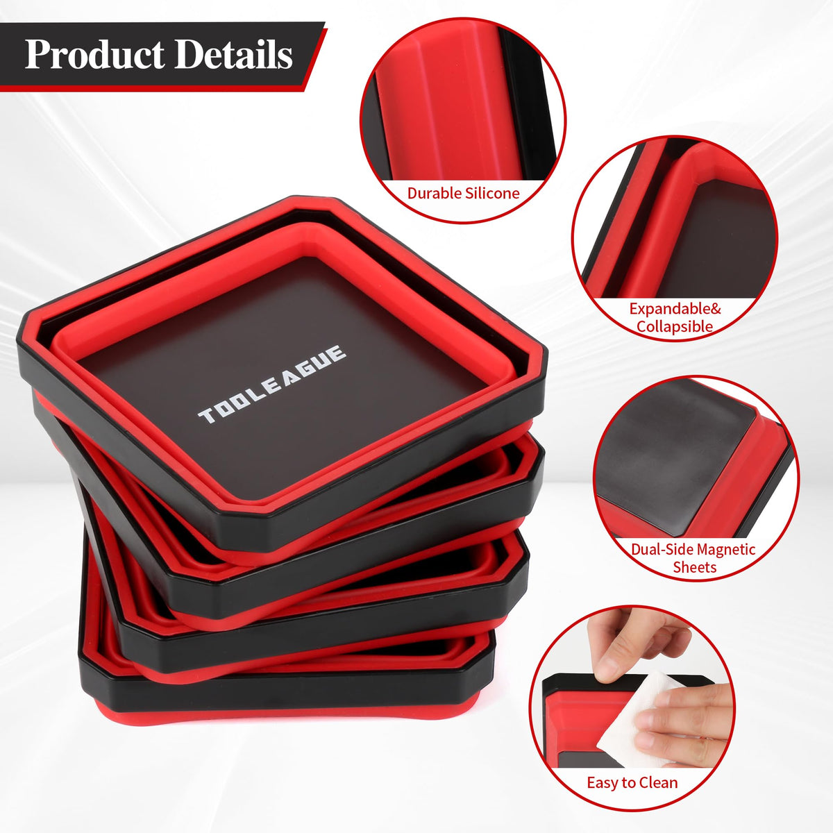 TOOLEAGUE silicone texture and magnetic base close-up protects finishes