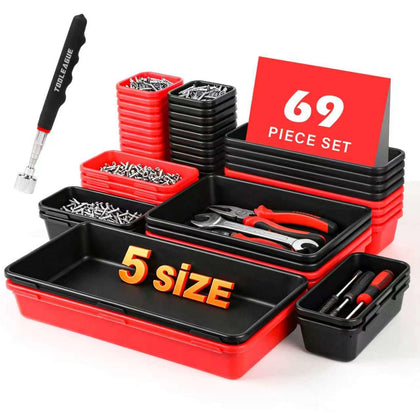 TOOLEAGUE front view of tray set showing organized compartments and quick access