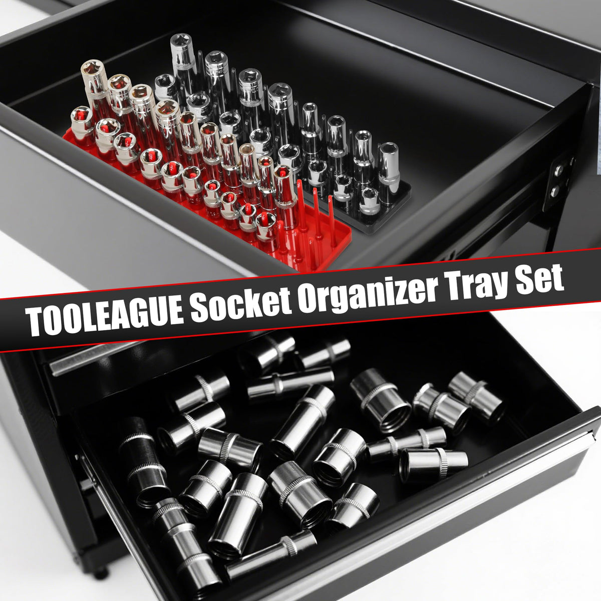 TOOLEAGUE magnetic wrench holder inside drawer keeping wrenches secure and accessible