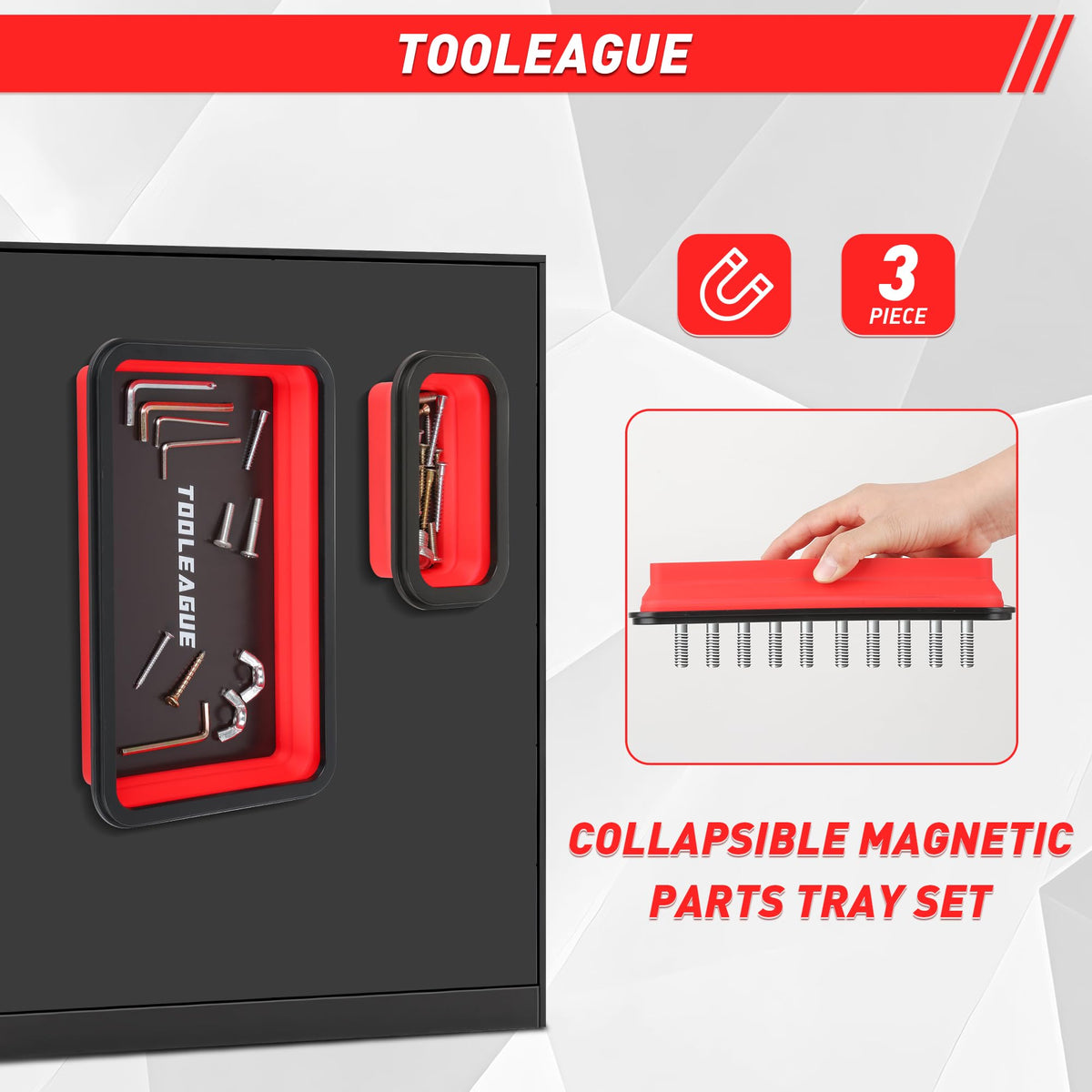 TOOLEAGUE small tray folded flat demonstrating compact storage advantage