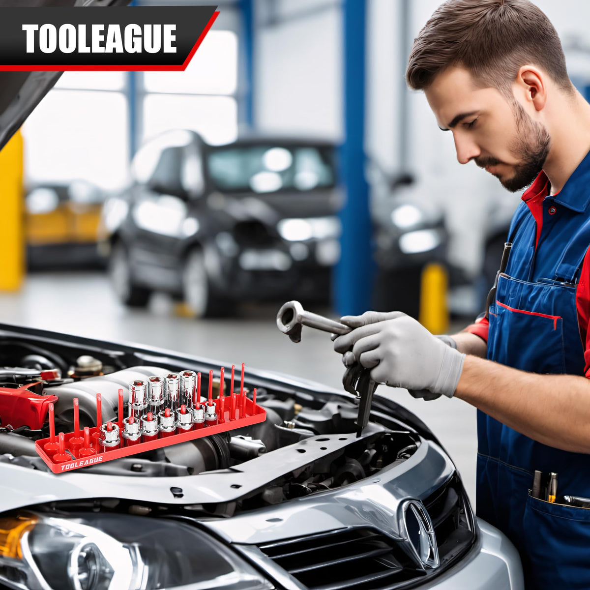 TOOLEAGUE socket trays filled demonstrating neat layout and fast selection