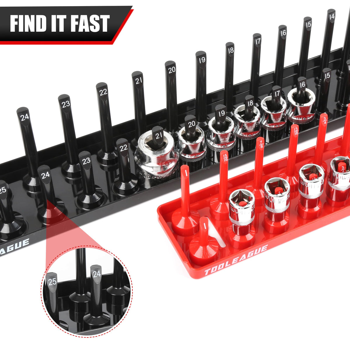 TOOLEAGUE wrench bar mounted to toolbox side showing stable magnetic hold