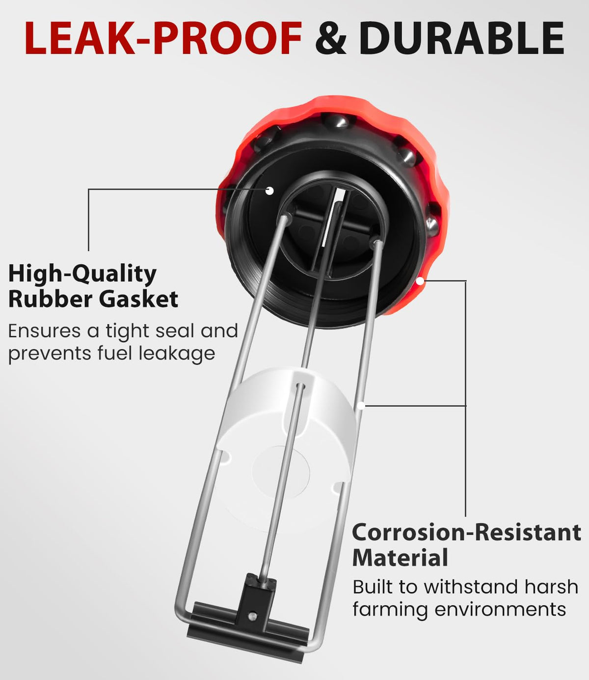 Toolixor cap threads and gasket showing secure seal to prevent leaks and contamination