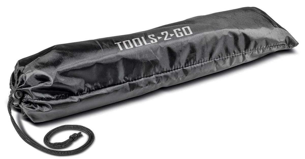 Tools-2-Go kit packed in included nylon storage bag for easy transport and organized storage