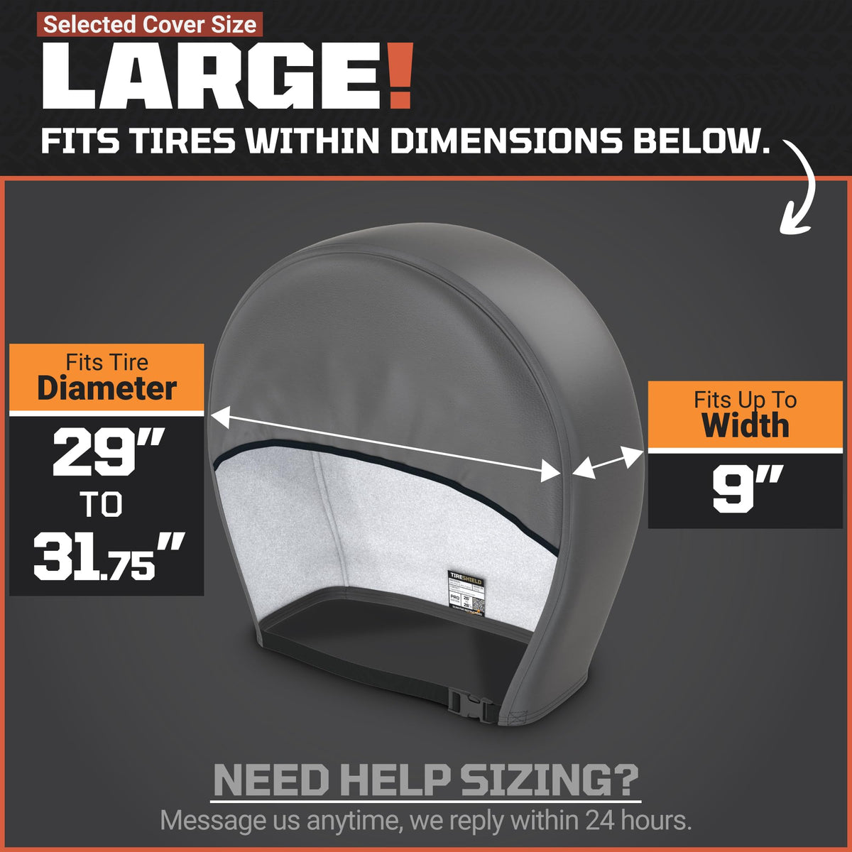 TOOLTROOPERS next to ruler demonstrating 29–31.75 inch size clarity