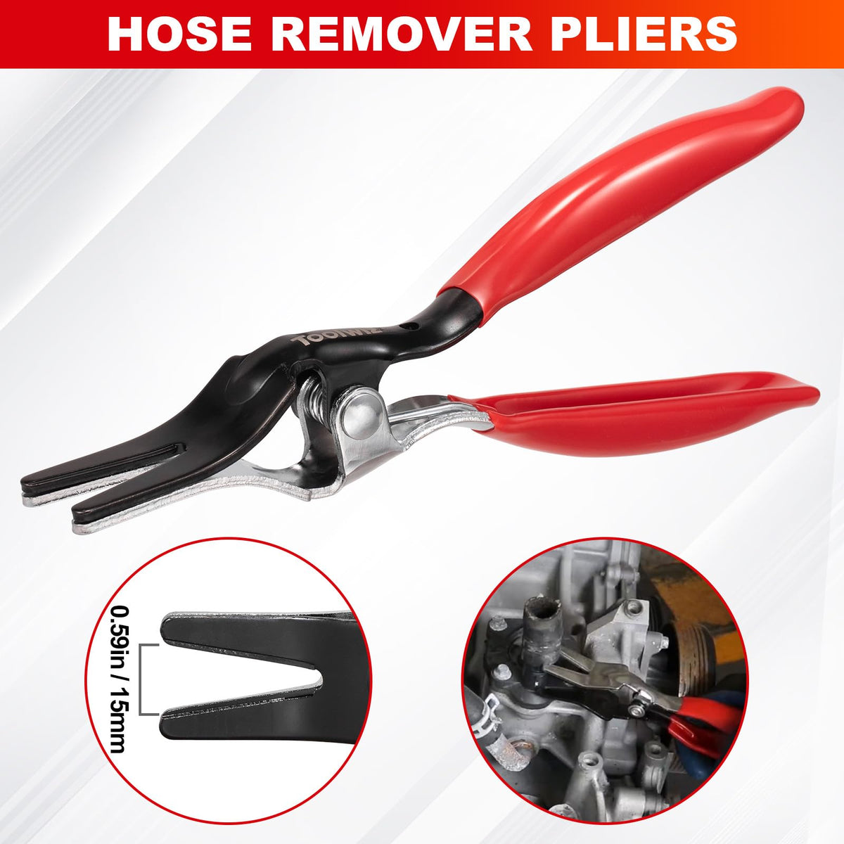Toolwiz electrical disconnect pliers pair demonstrating curved jaws that protect connectors