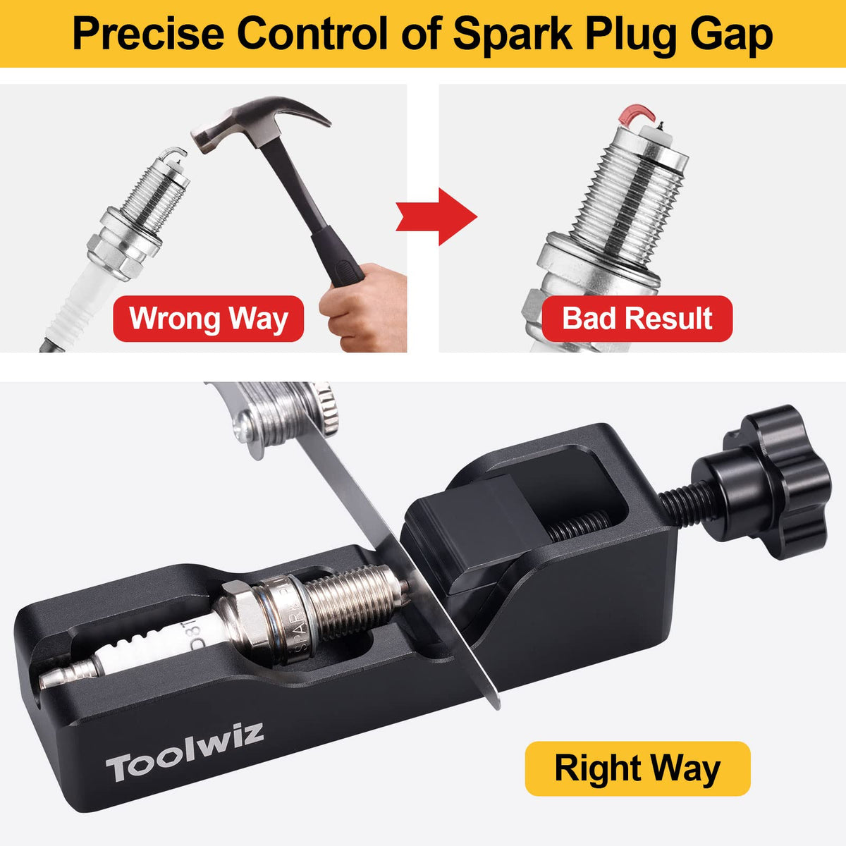 Toolwiz knob detail showing smooth adjustment for controlled electrode compression