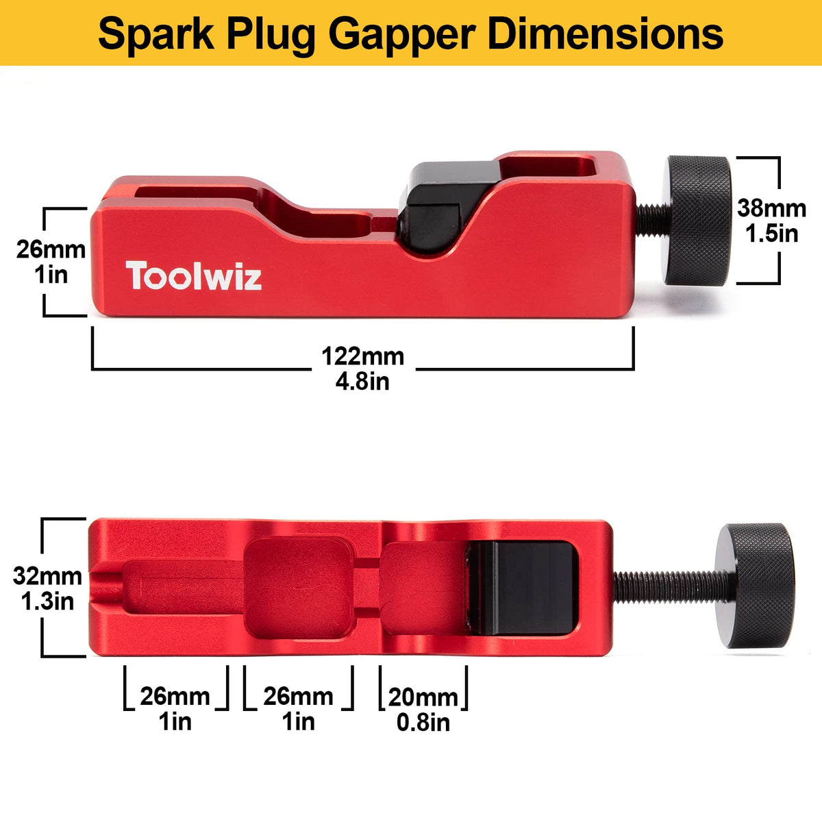 Toolwiz beside a ruler showing compact size for easy storage and transport
