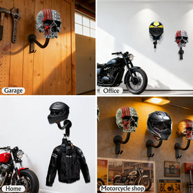 Tooyuart red skull installed in garage showing organized gear and space saving