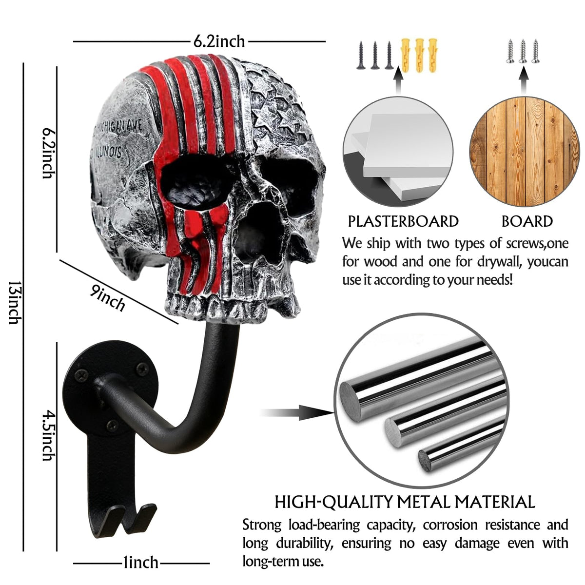 Tooyuart red skull lifestyle display in mancave showing decorative storage appeal