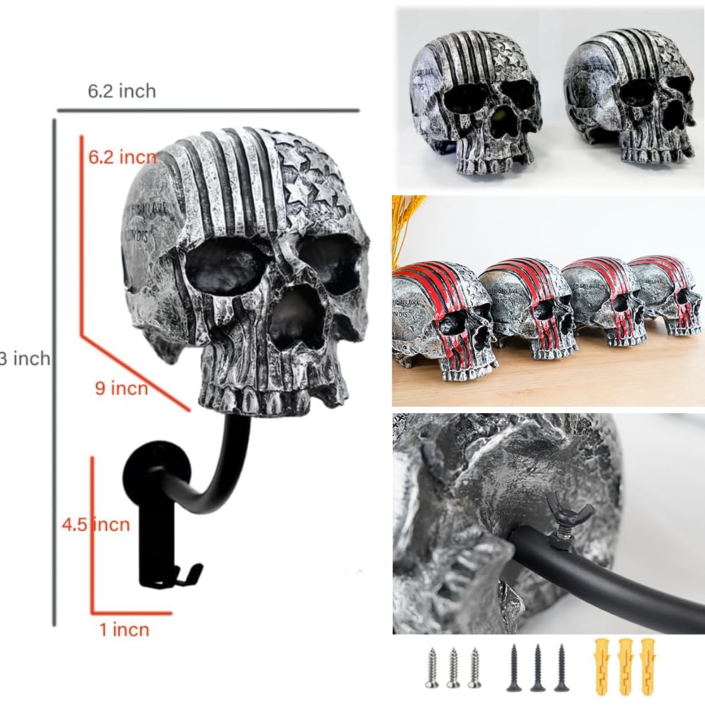 Tooyuart skull helmet holder close-up resin detail highlighting durable finish benefit