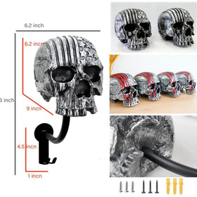 Tooyuart skull helmet holder close-up resin detail highlighting durable finish benefit