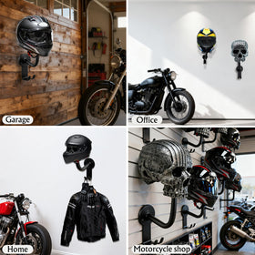 Tooyuart skull helmet holder lifestyle garage display presenting stylish space optimization