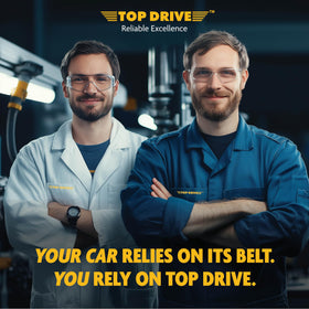 TOP DRIVE belt in garage installation scene enabling DIY replacement