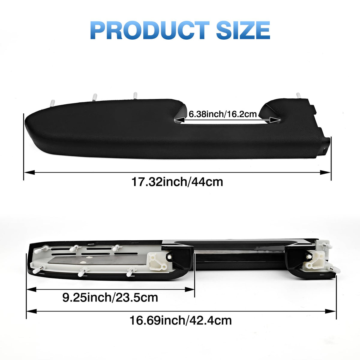 TOP-MAX armrest steel support plate closeup showing reinforced durability