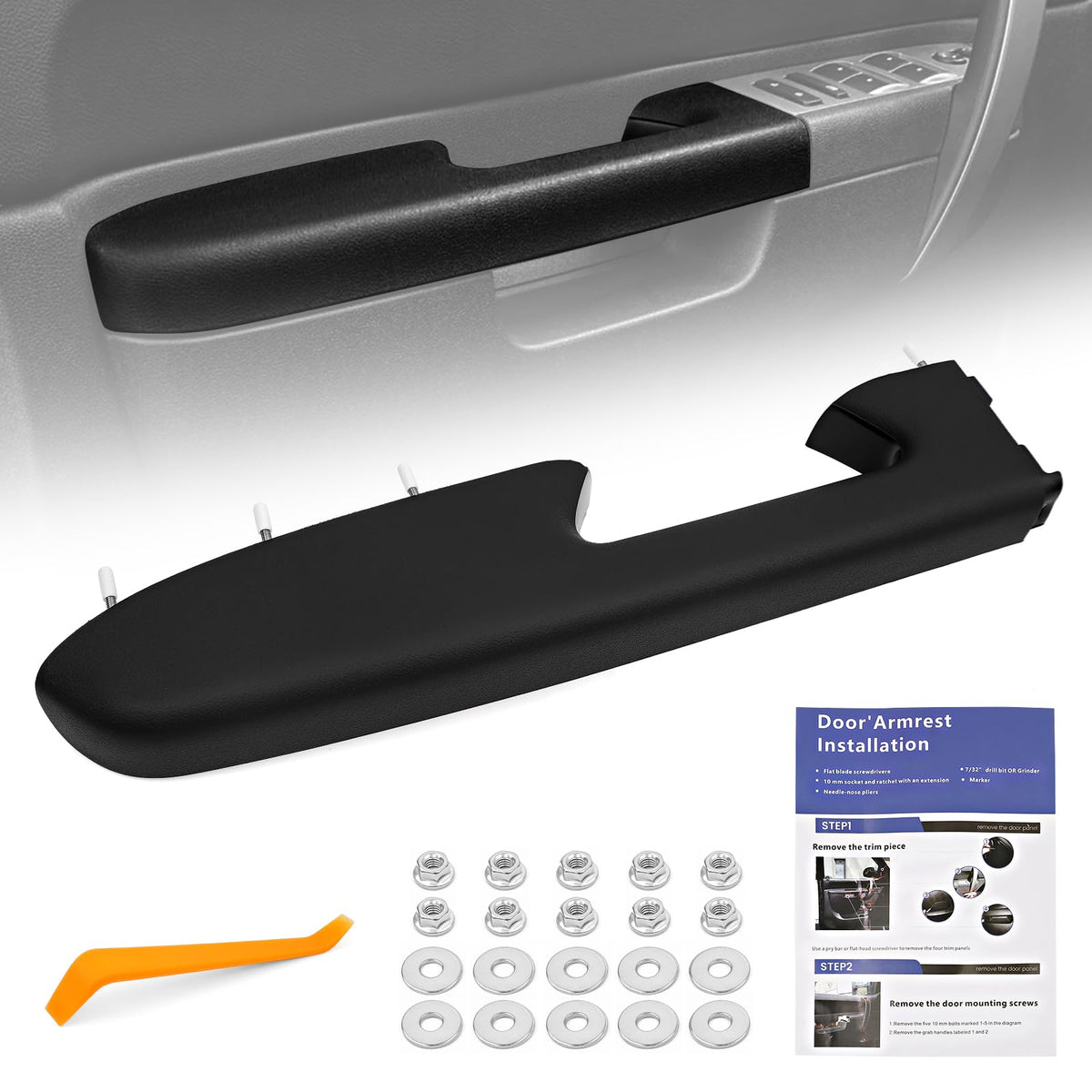 TOP-MAX front left armrest front view showing factory-matched finish and fit
