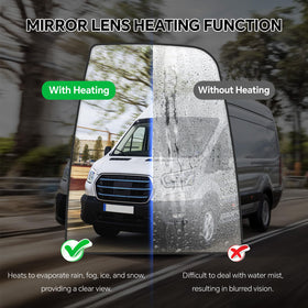 TOP-MAX close-up of heated element on mirror glass for fast defogging benefit