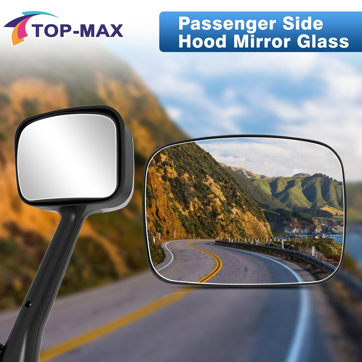 TOP-MAX mirror side angle showing reflection clarity and safer lane awareness