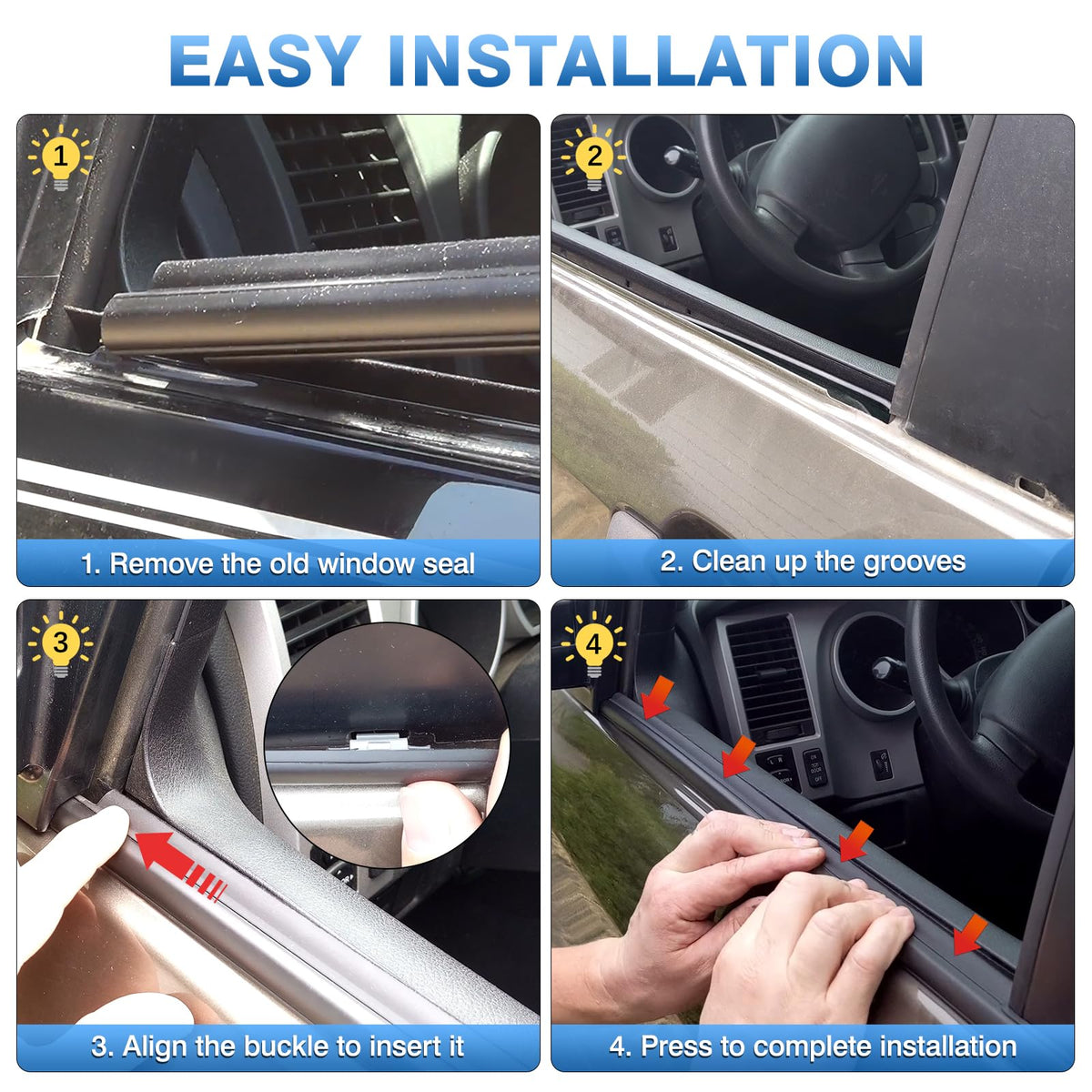 TOP-MAX installed molding on door edge demonstrating improved seal