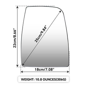 TOP-MAX mirror beside ruler for scale, helping confirm correct size and contour
