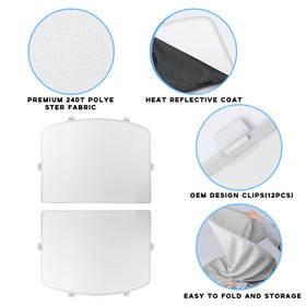 TOPABYTE folded sunshade in trunk for compact storage and easy transport