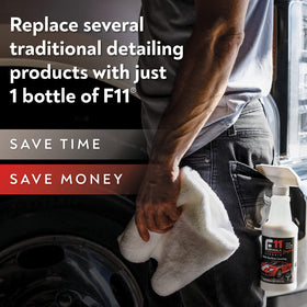 TopCoat F11 being applied to paint with towel, showing quick polishing and sealing effect