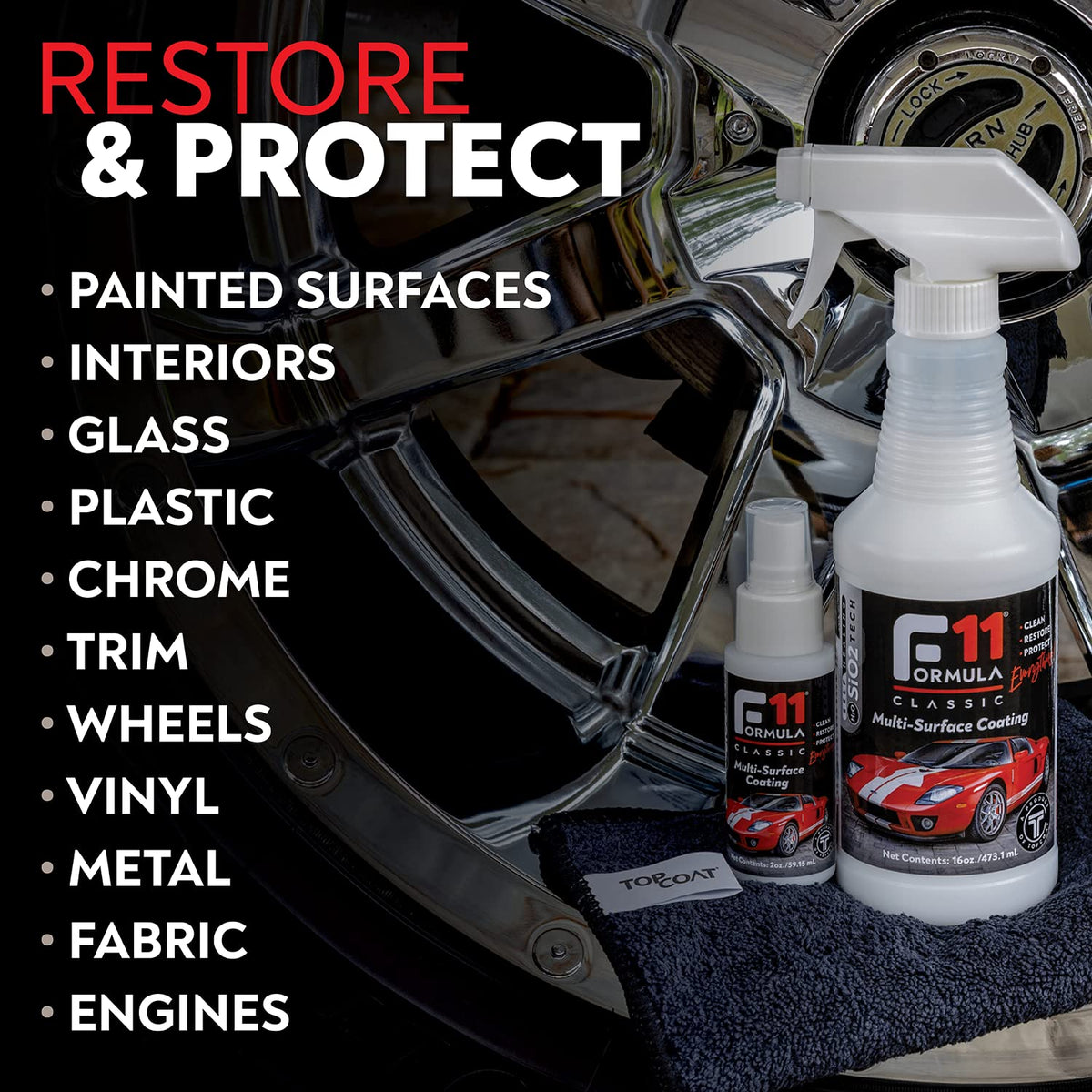 TopCoat F11 being sprayed during application for fast, even coverage
