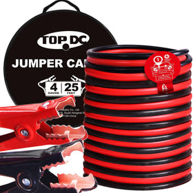 TOPDC front packaging showing full jumper cable kit and benefits