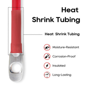 TOPDC heat-shrink sealed terminal close-up showing moisture protection and longer service life