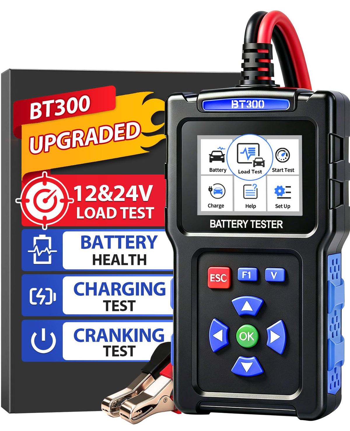 TopDiag BT300 front panel showing buttons and readable results for quick diagnosis
