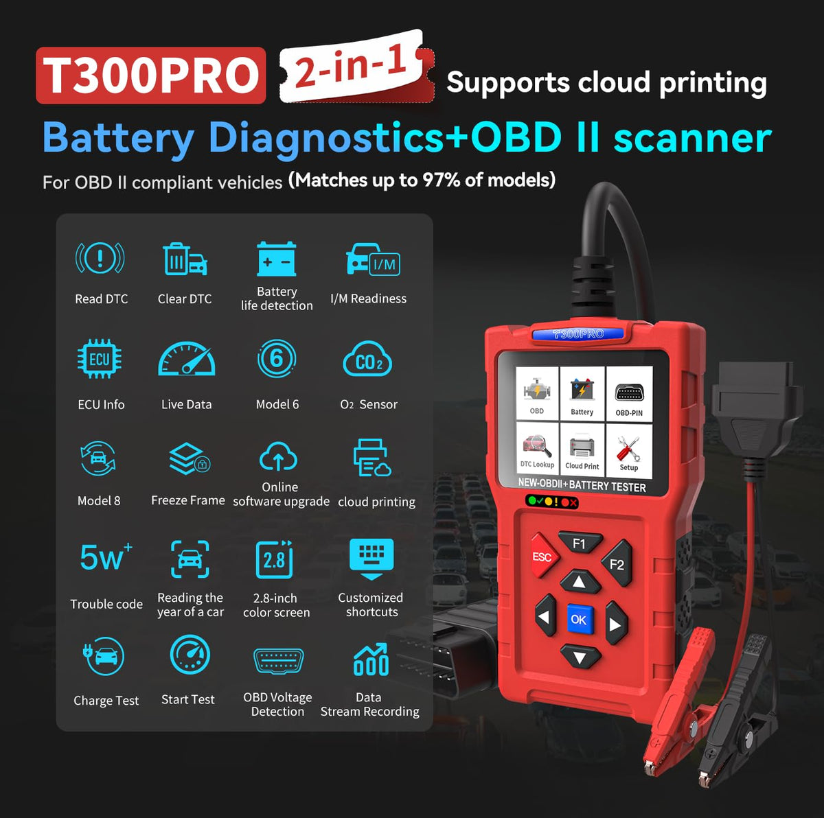 TopDiag T300PRO box with manual and accessories ready for use