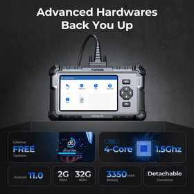 TOPDON AD500 being used in a garage demonstrating DIY diagnostics convenience benefit