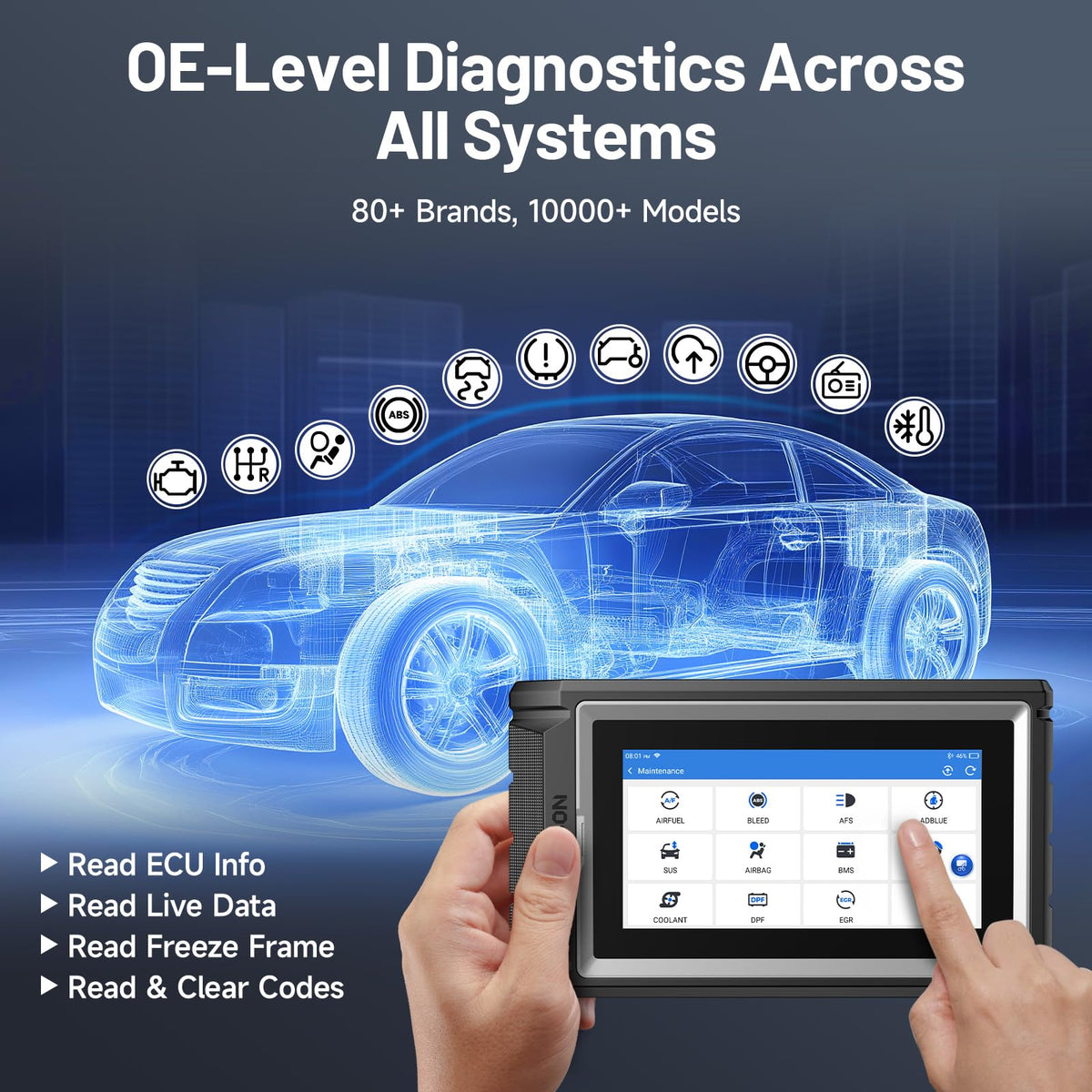 TOPDON AD800BT active test screen performing actuator control for verification