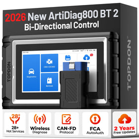 TOPDON AD800BT 2 front display showing diagnostic results and clear navigation