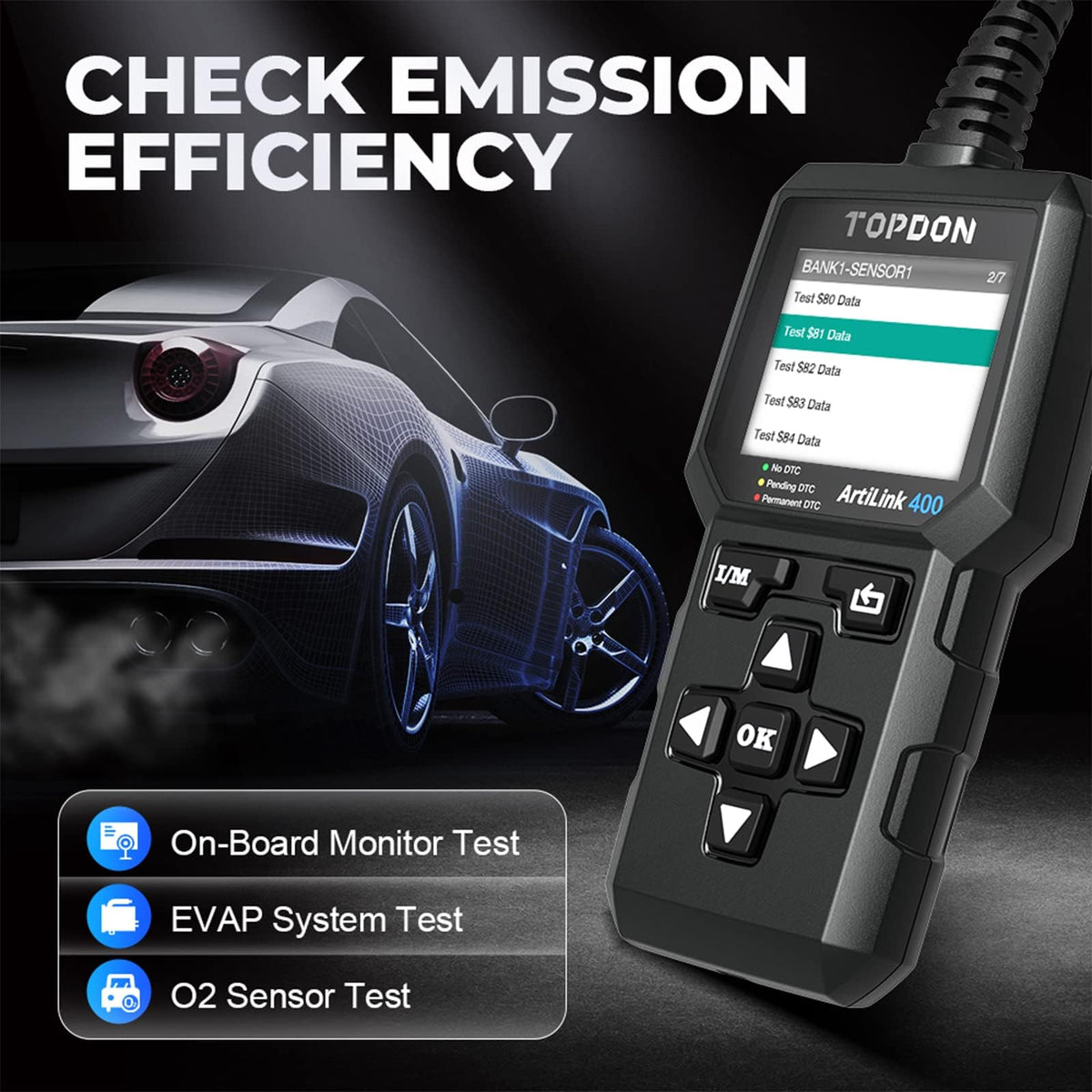 TOPDON AL400 language menu closeup showing multilingual support for user convenience
