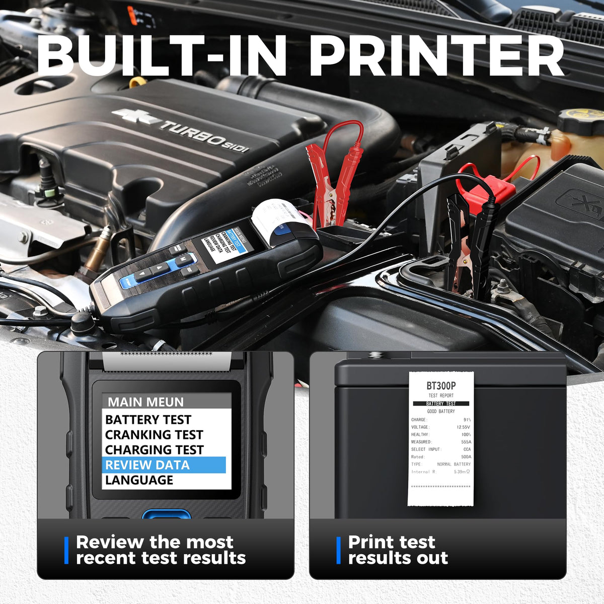 TOPDON BT300P printed receipt coming from thermal printer for records